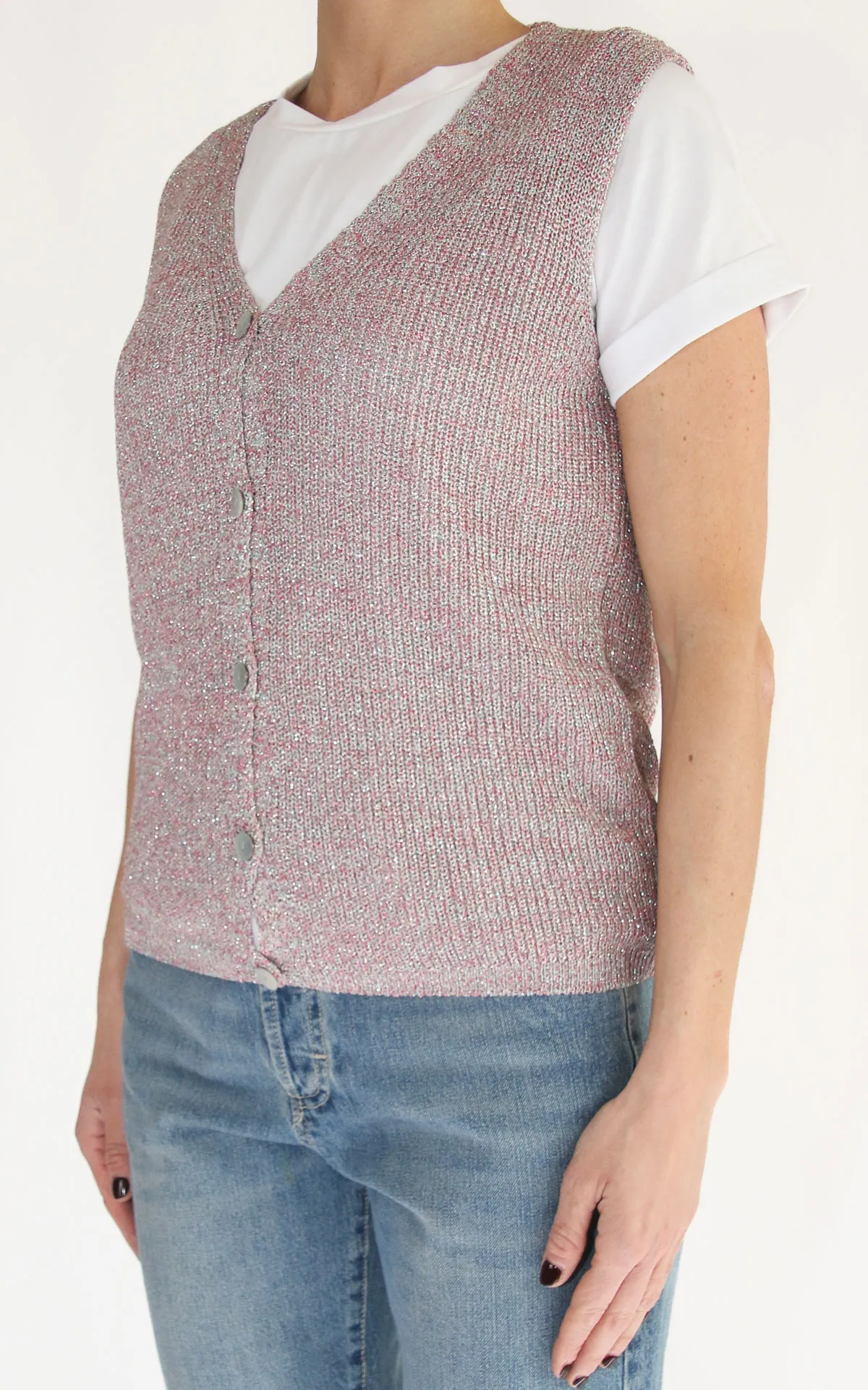 Off-on – Gilet lurex – Rosa