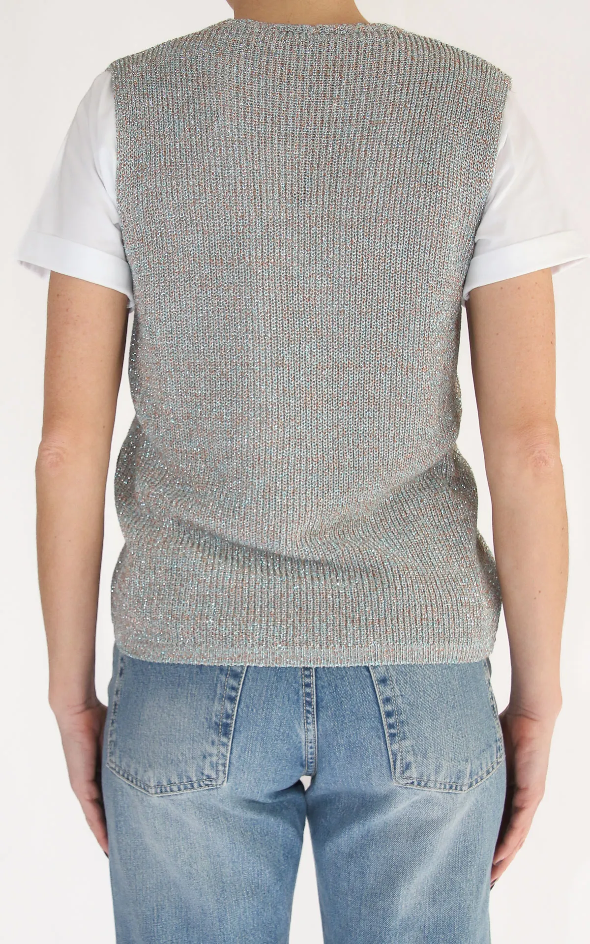 Off-on – Gilet lurex – Turchese