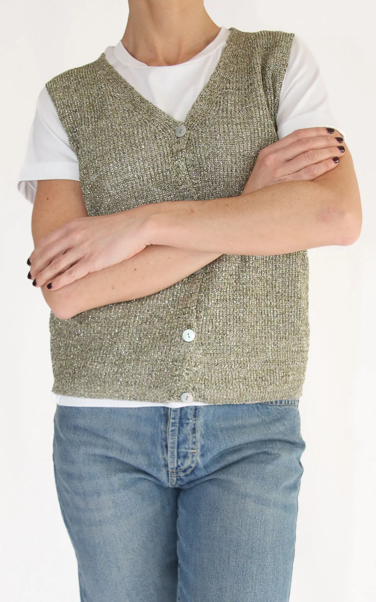 Off-on – Gilet lurex – Verde