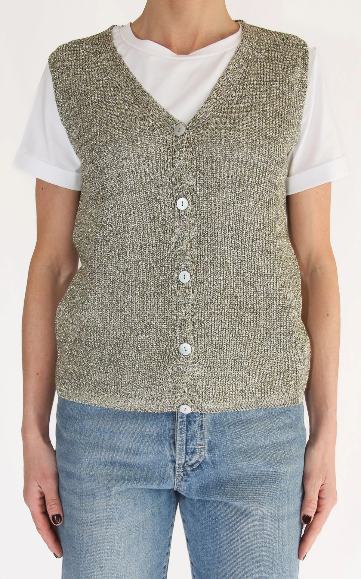 Off-on – Gilet lurex – Verde