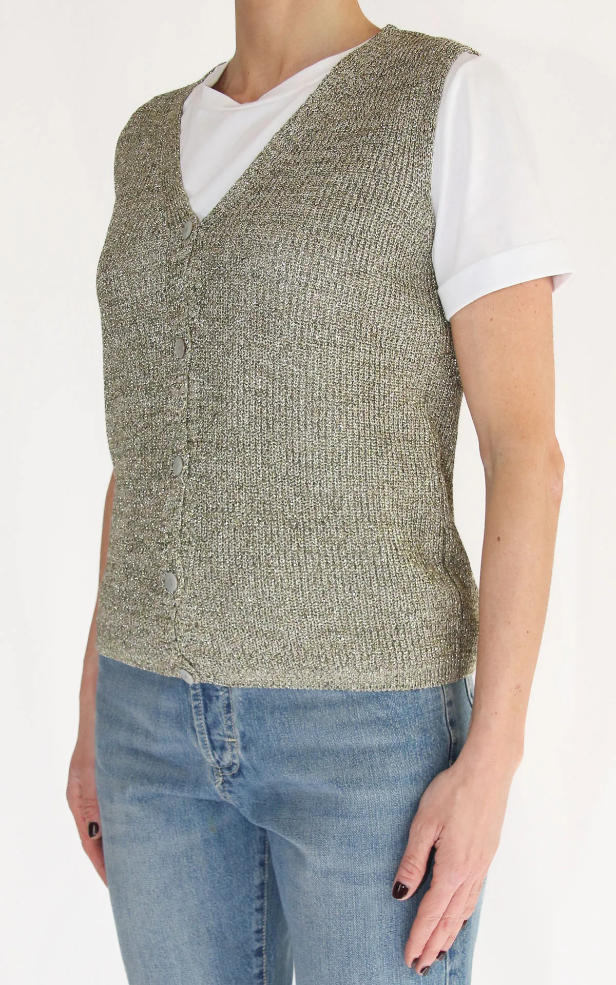 Off-on – Gilet lurex – Verde