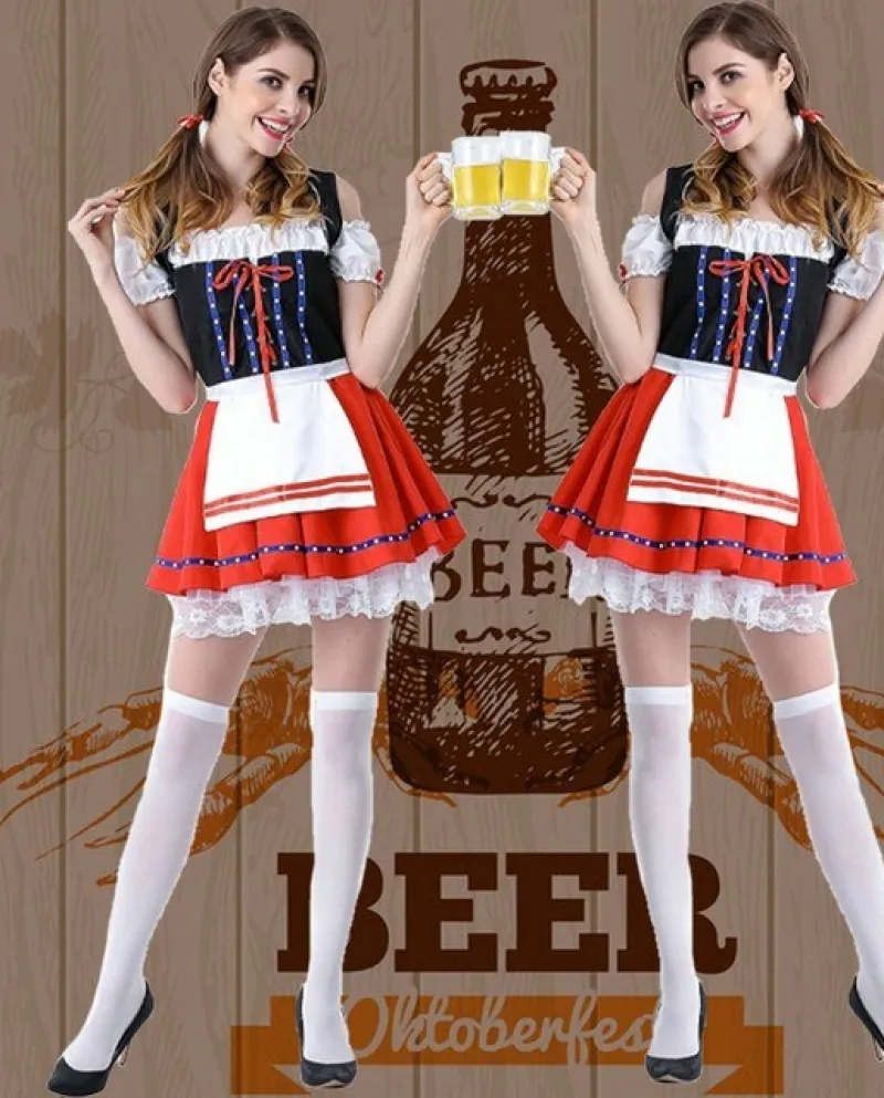 Oktoberfest Dress Waitress Party Dress Beer Girls Costume German Bavarian Beer Wench Carnival Halloween Outfits Dress Fo
