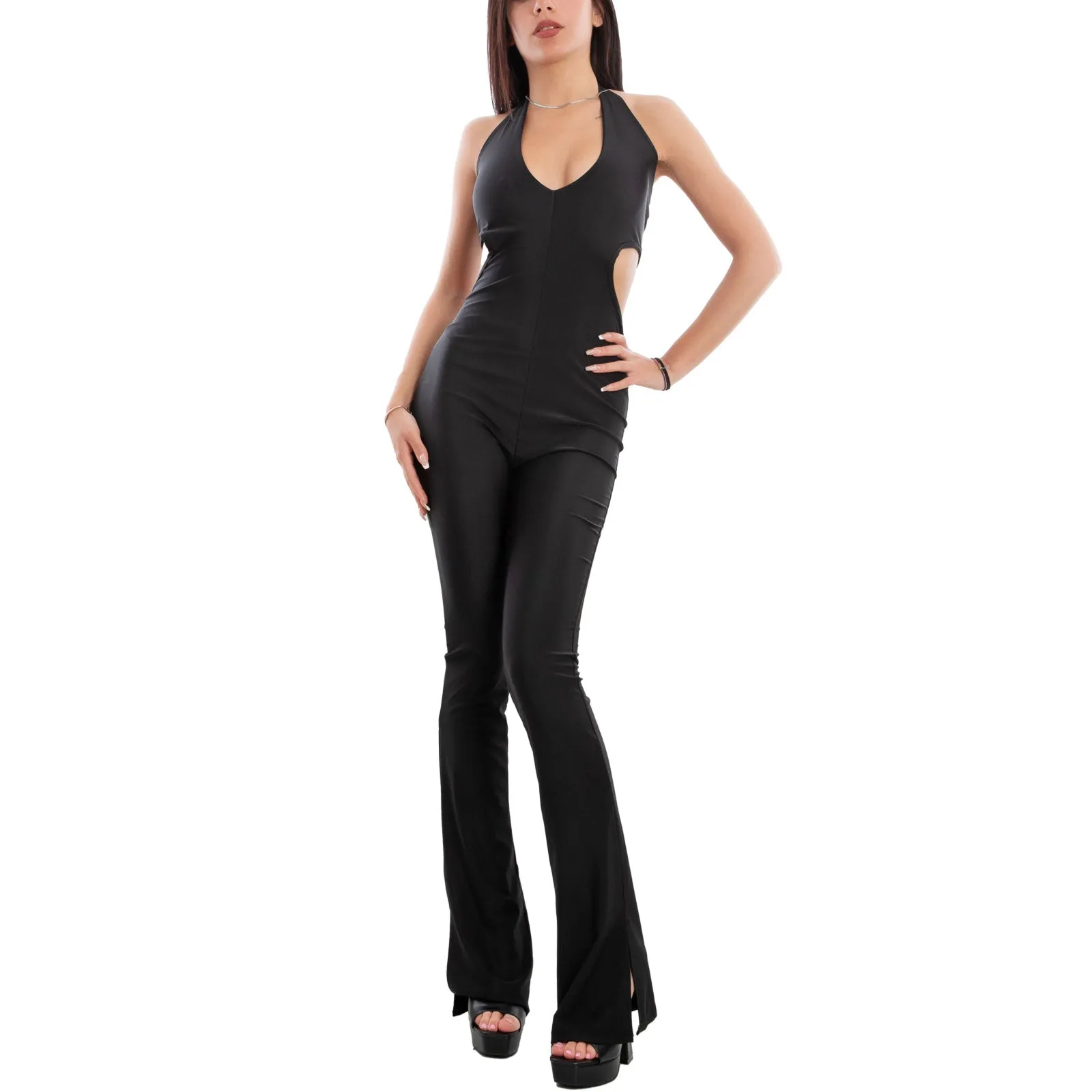 Overall Tuta Intera Donna Schiena Nuda Fi-23918