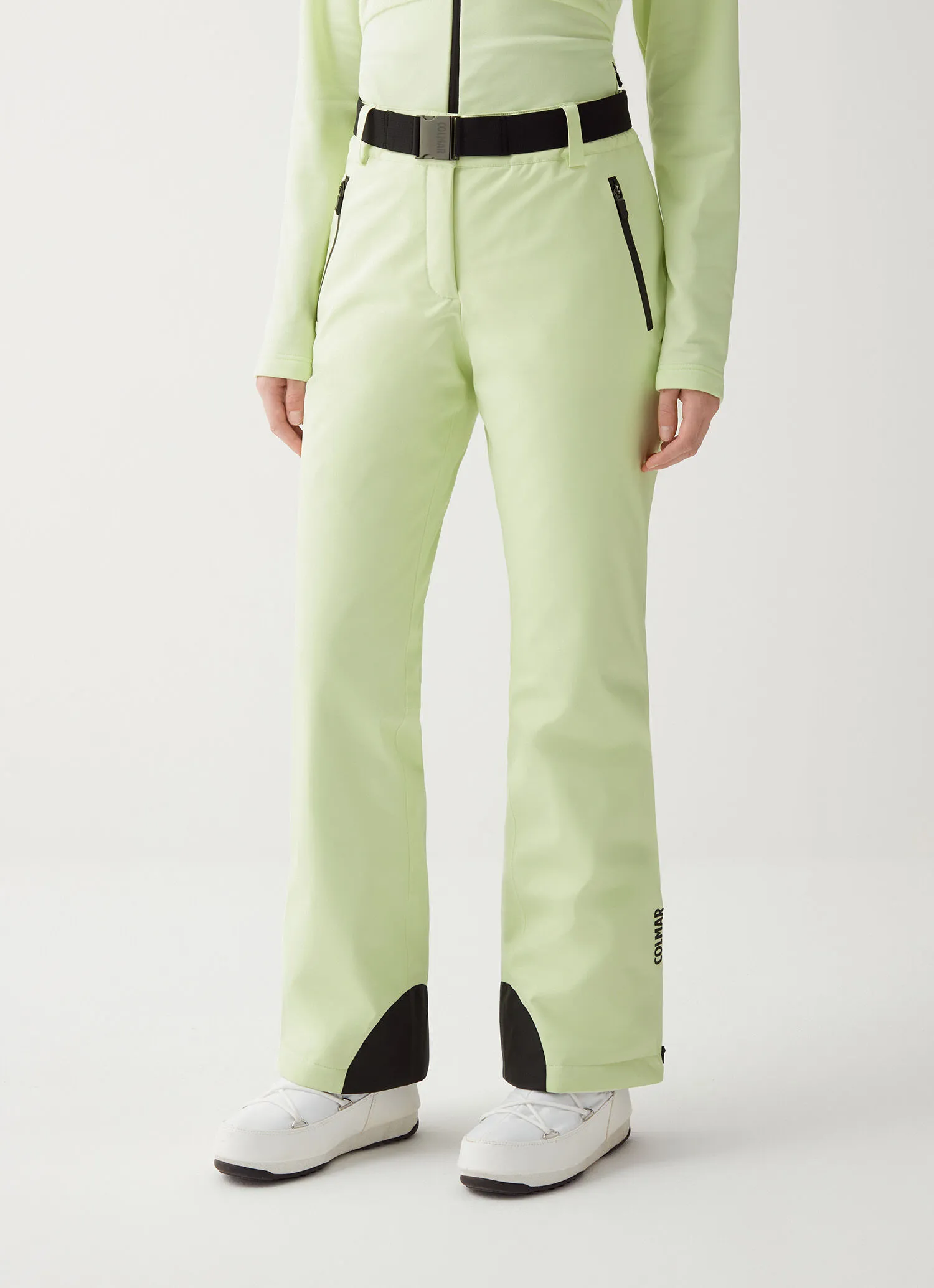 Padded ski pants with belt