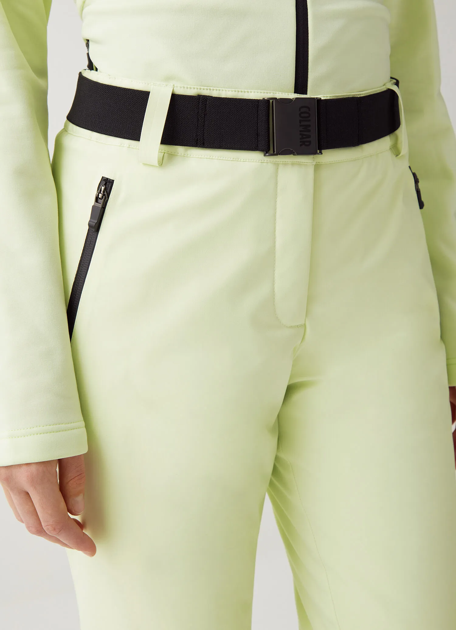 Padded ski pants with belt