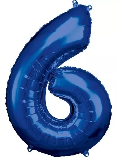 Palloncino 6 blu metallizzato 86 cm