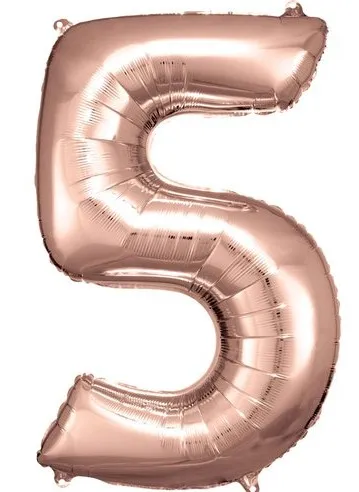 Palloncino numero 5 oro rosa 86 cm