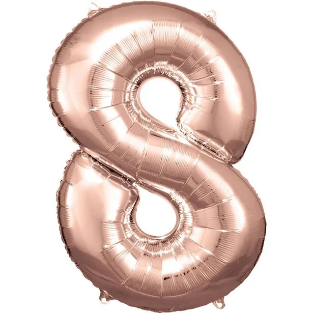 Palloncino numero 8 rosa 86 cm