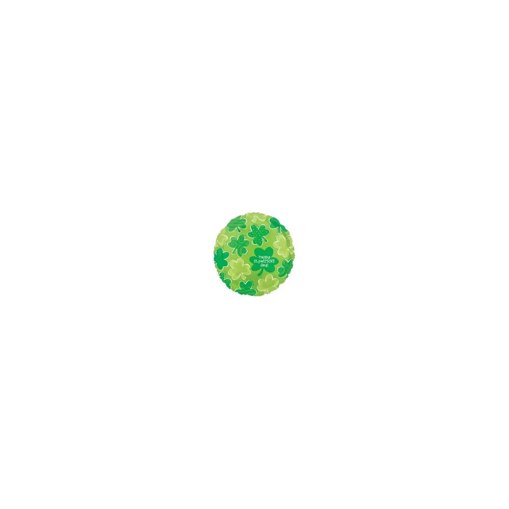 Palloncino verde rotondo in Foil per la festa di S. Patrizio con scritta Happy st.Patrick's day 45cm