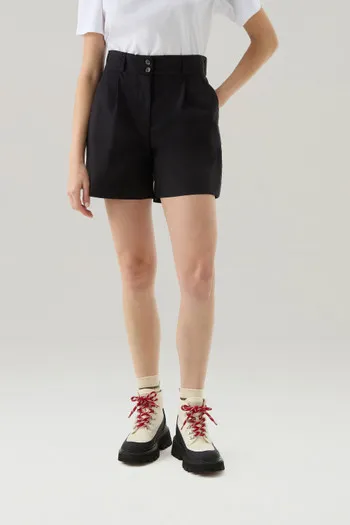 Pantaloncini in popeline di puro cotone                                                                                Black