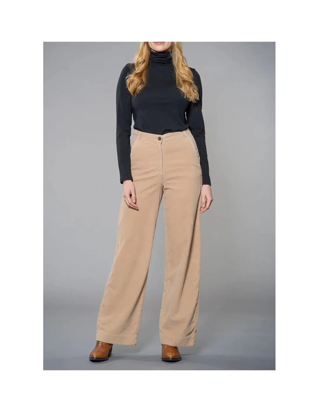 PANTALONE A PALAZZO IN VELLUTO DI COTONE BIO