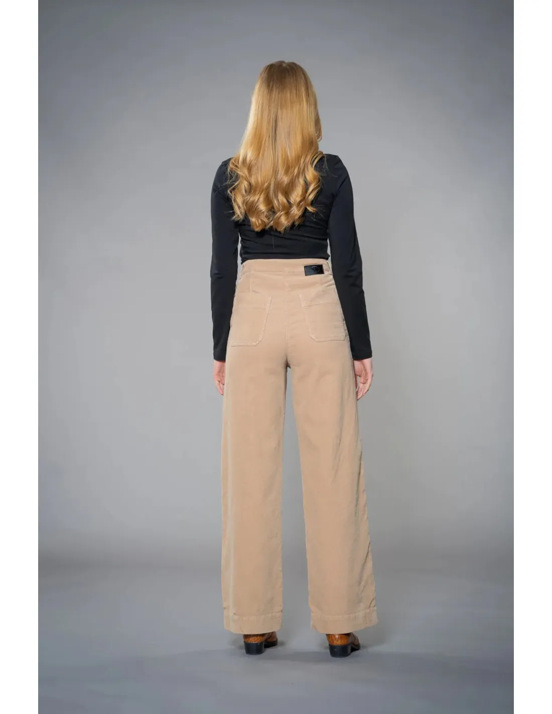 PANTALONE A PALAZZO IN VELLUTO DI COTONE BIO