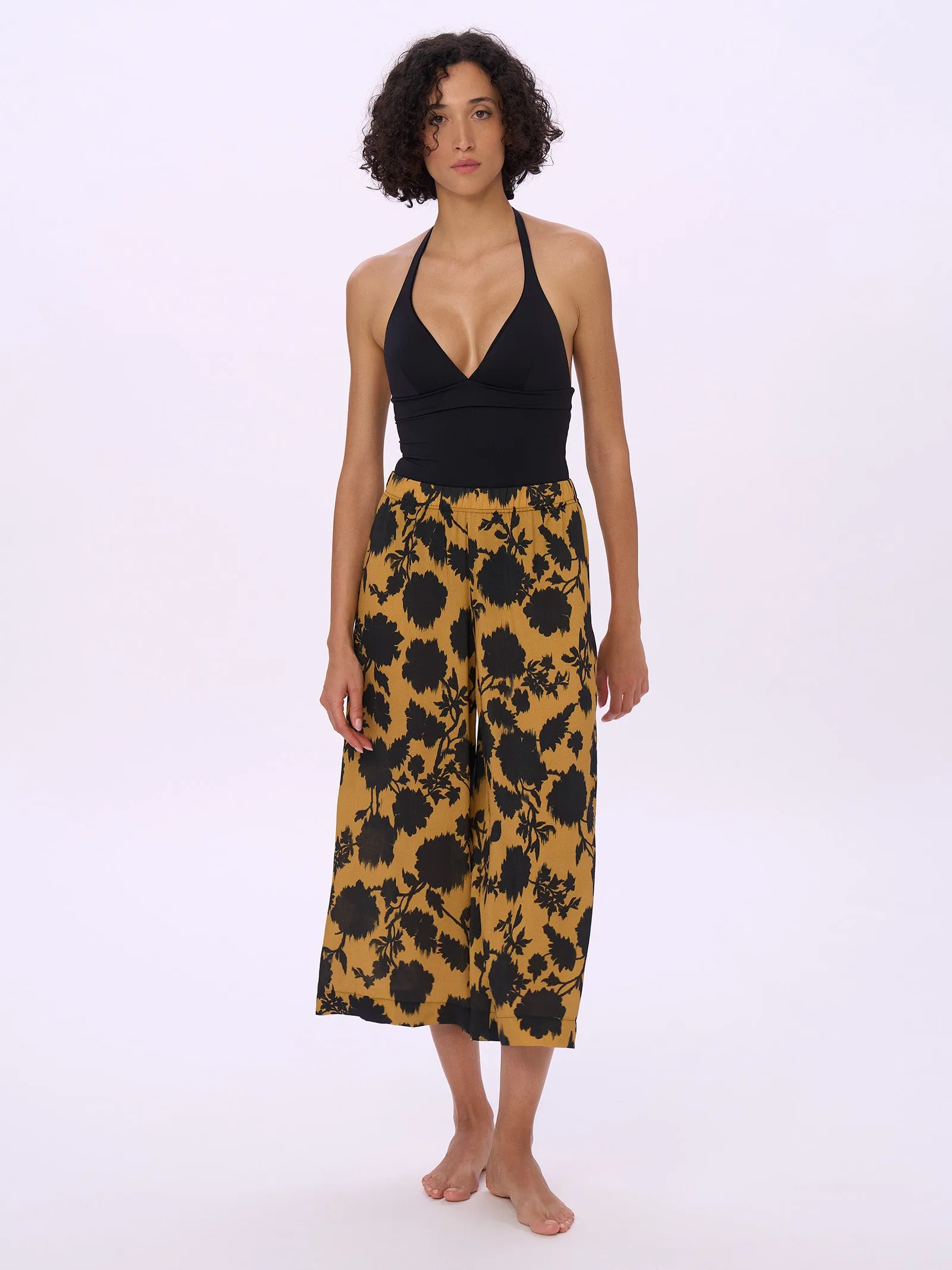 Pantalone Cropped in Viscosa Summer - Fant. Nugget Gold