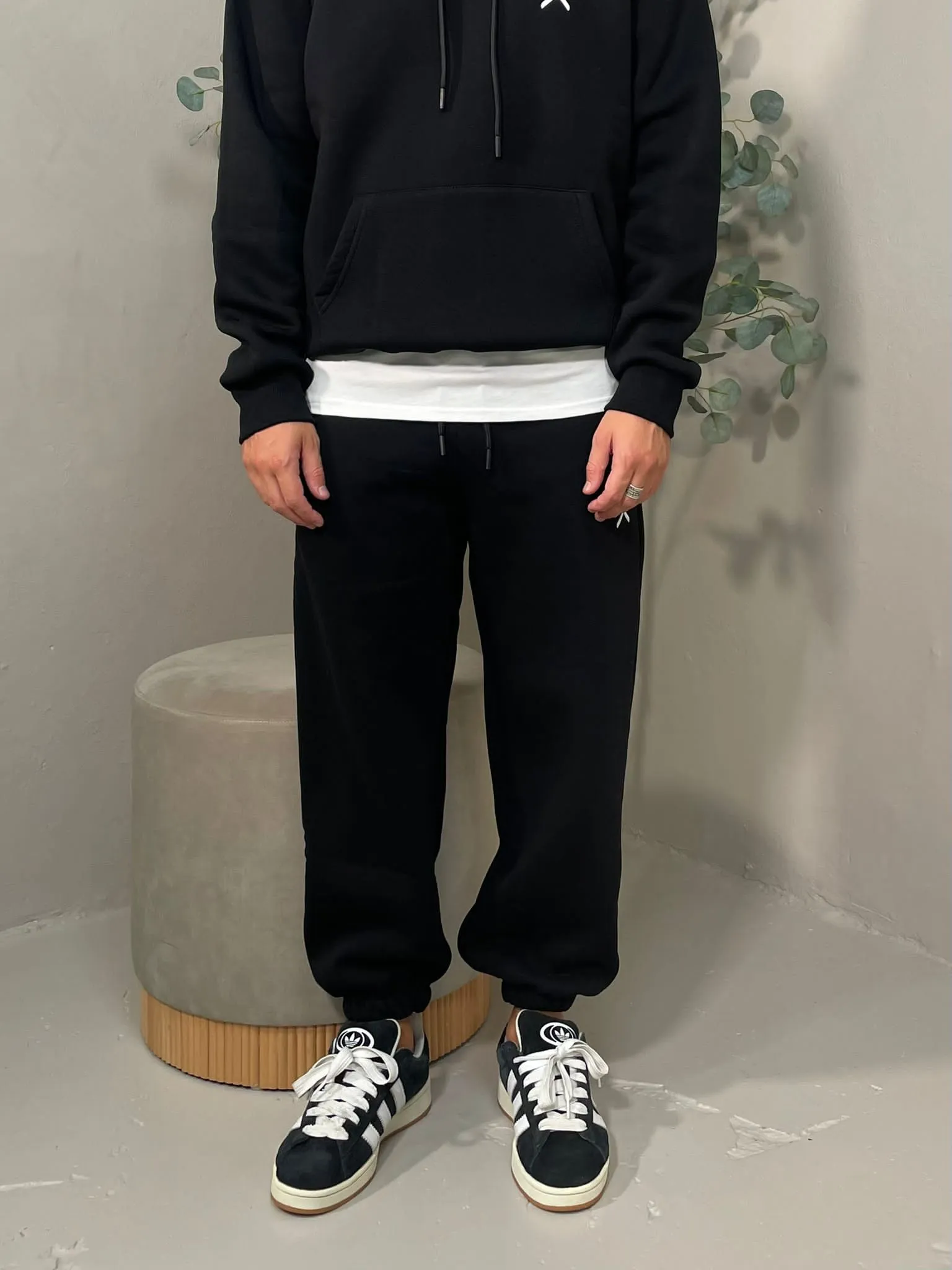 Pantalone Felpa Logo Nero
