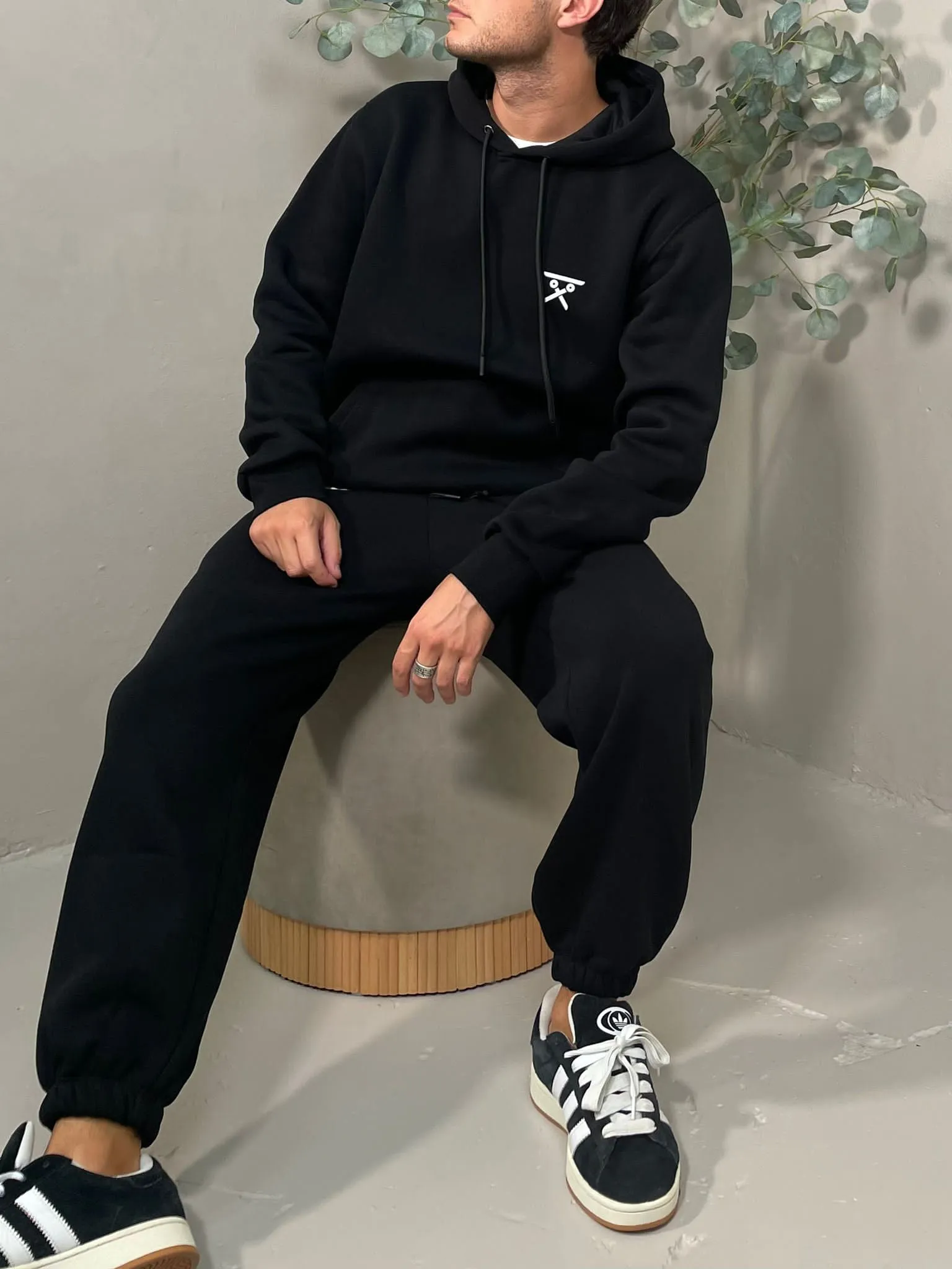 Pantalone Felpa Logo Nero