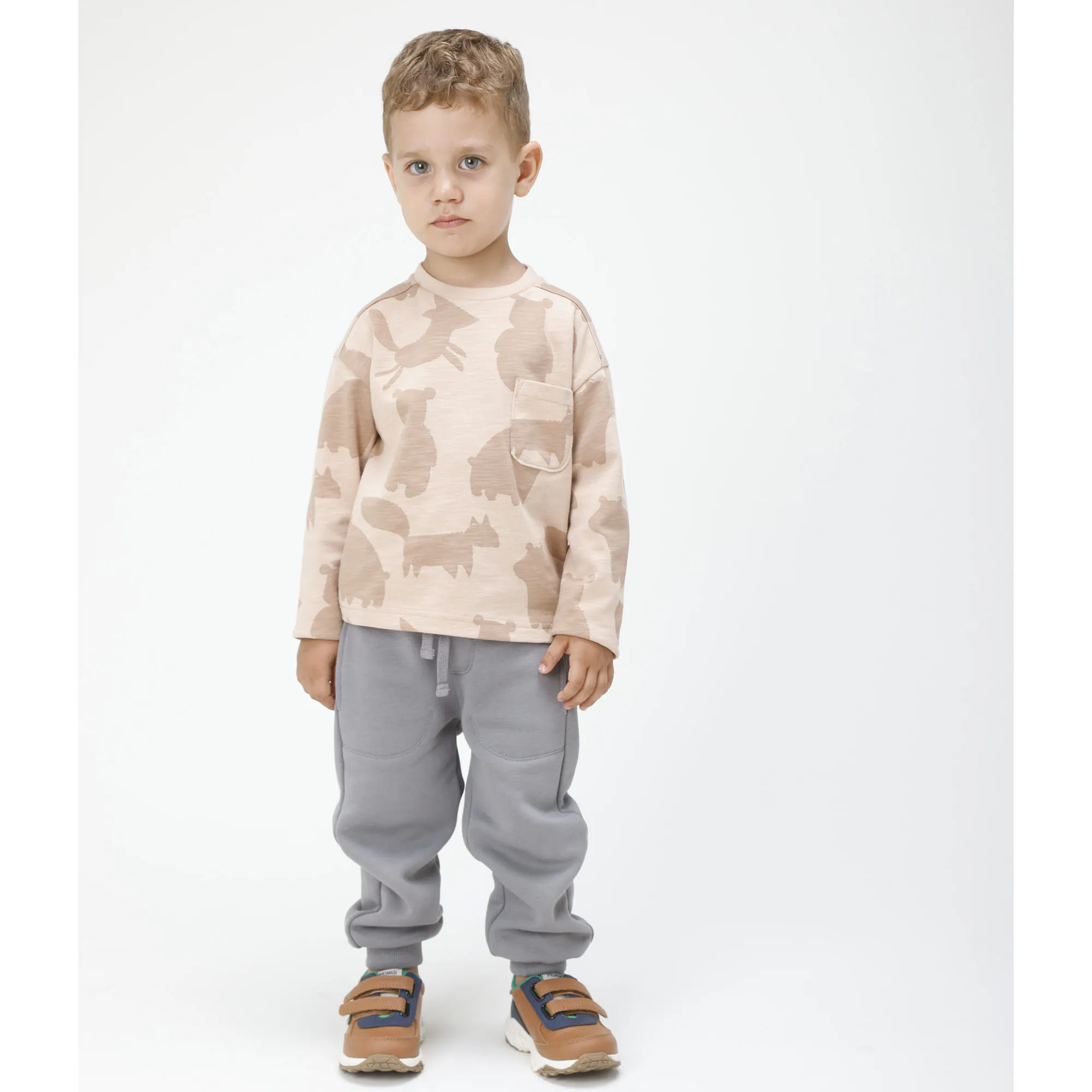 Pantalone in felpa da bambino, grigio            