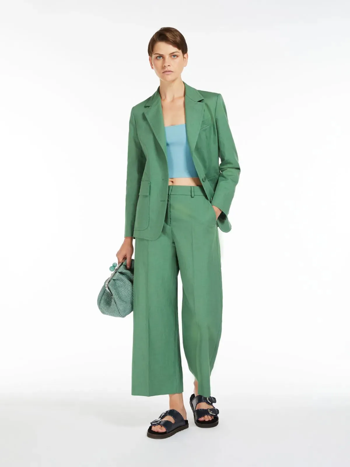 Pantalone Largo Weekend Max Mara Verde da Donna