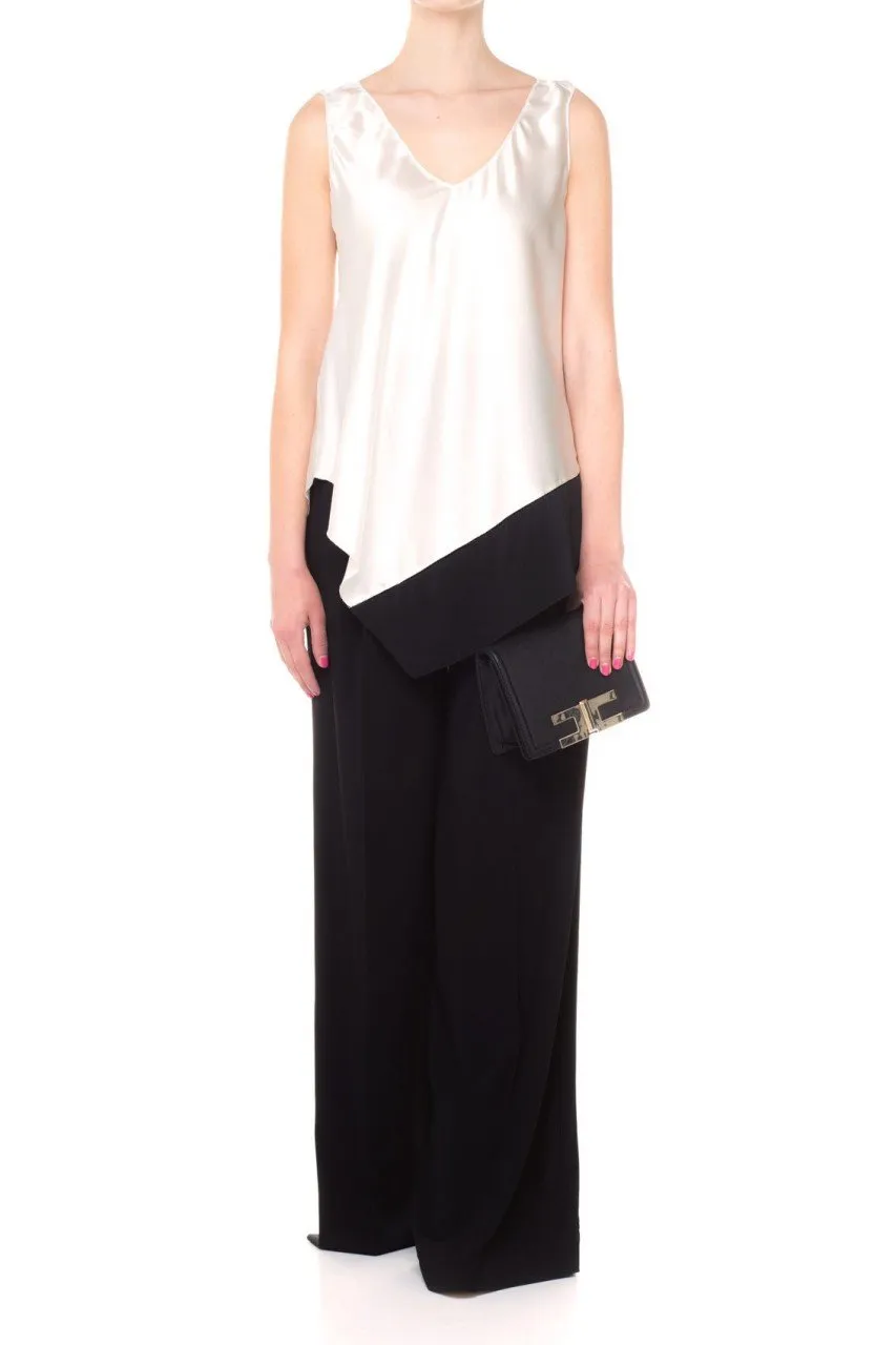 Pantalone palazzo elasticizzato Nero