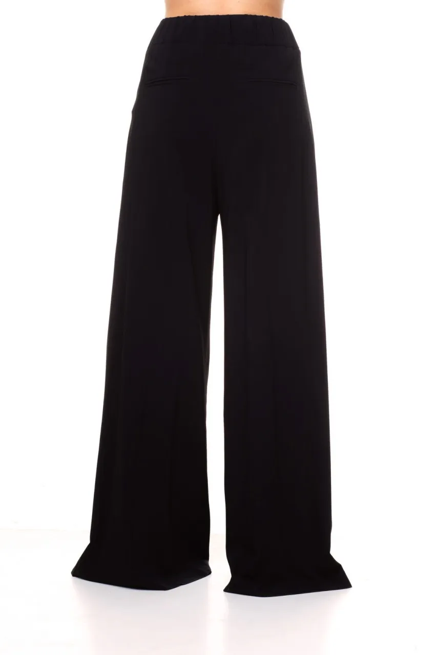 Pantalone palazzo elasticizzato Nero