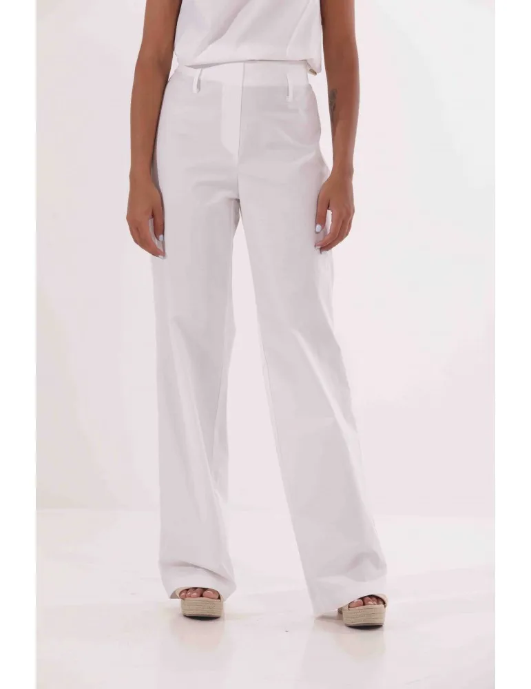 PANTALONE PALAZZO IN COTONE CON ELASTICO DIETRO