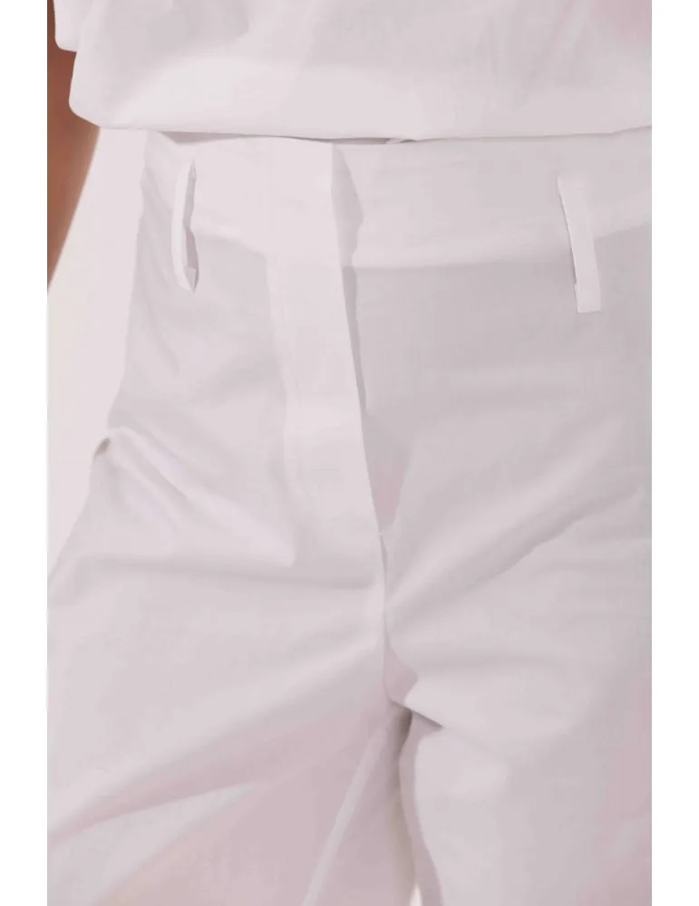 PANTALONE PALAZZO IN COTONE CON ELASTICO DIETRO