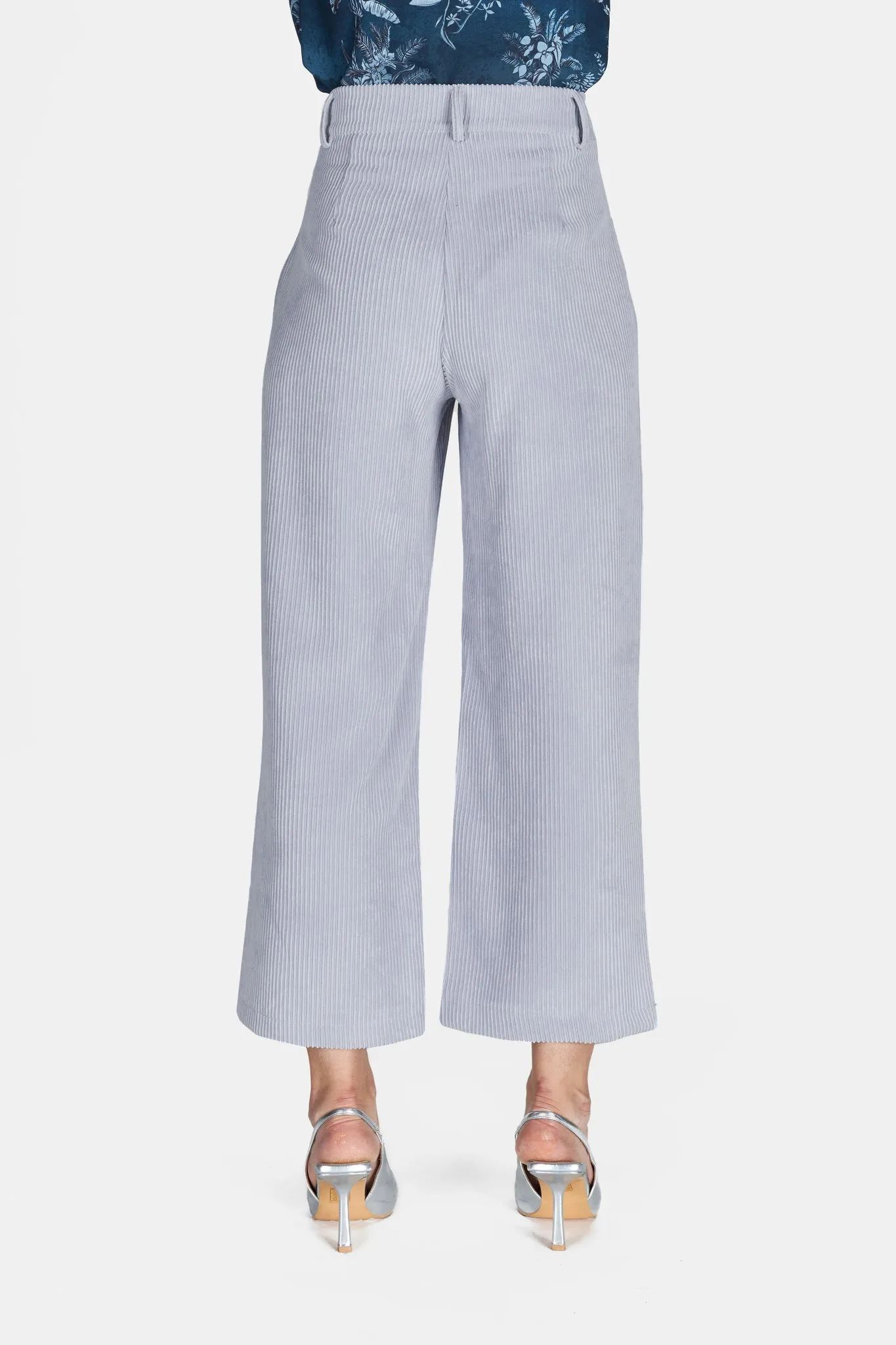Pantalone velluto coste cropped