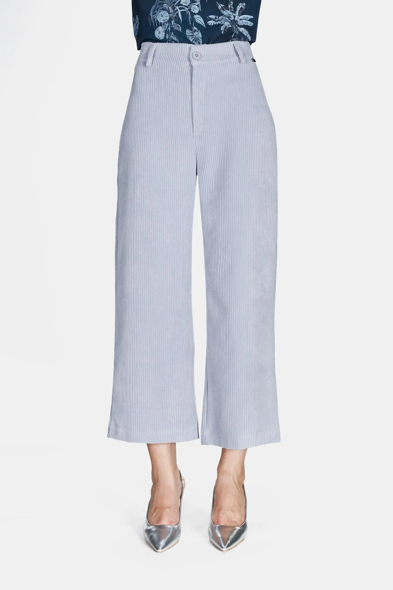 Pantalone velluto coste cropped