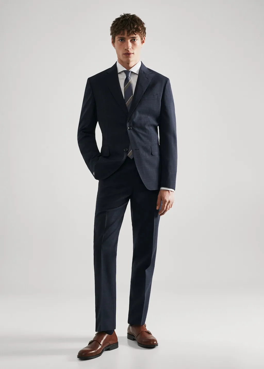 Pantaloni completo slim fit lana vergine