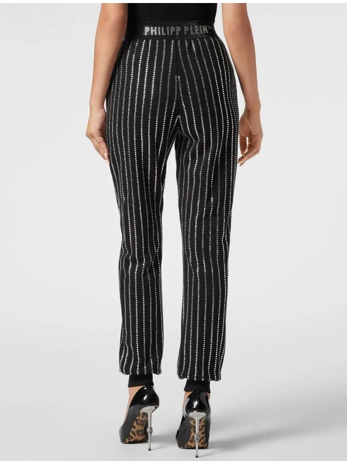 Pantaloni con cristalli