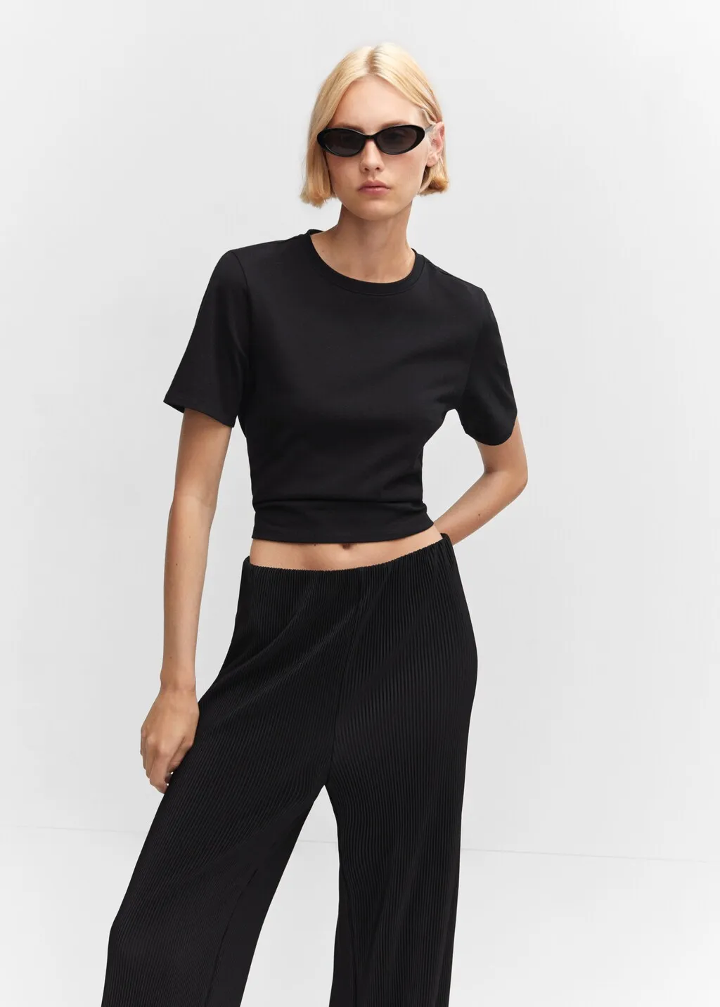 Pantaloni diritti plissettati