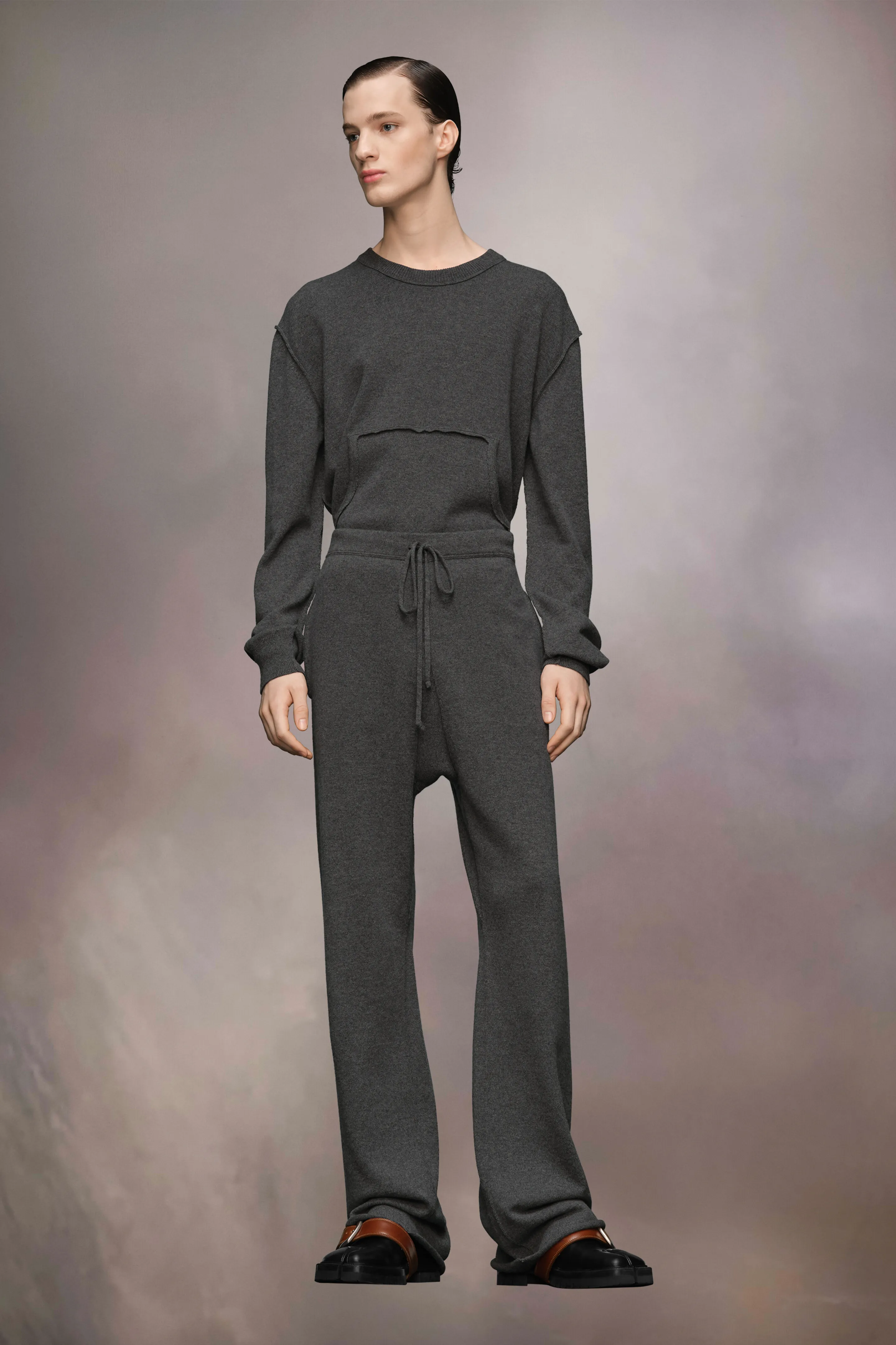 Pantaloni décortiqué in cashmere
