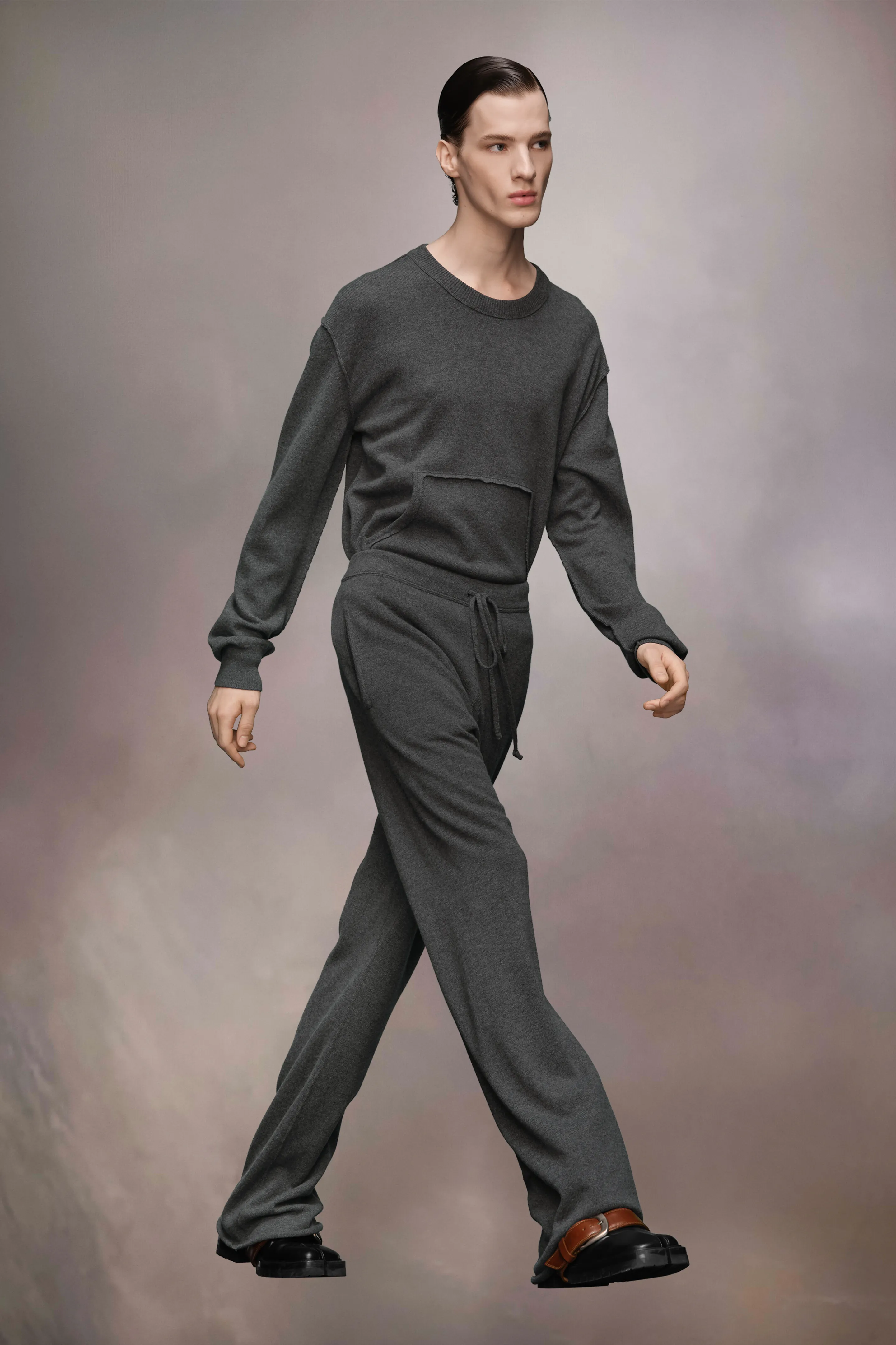 Pantaloni décortiqué in cashmere