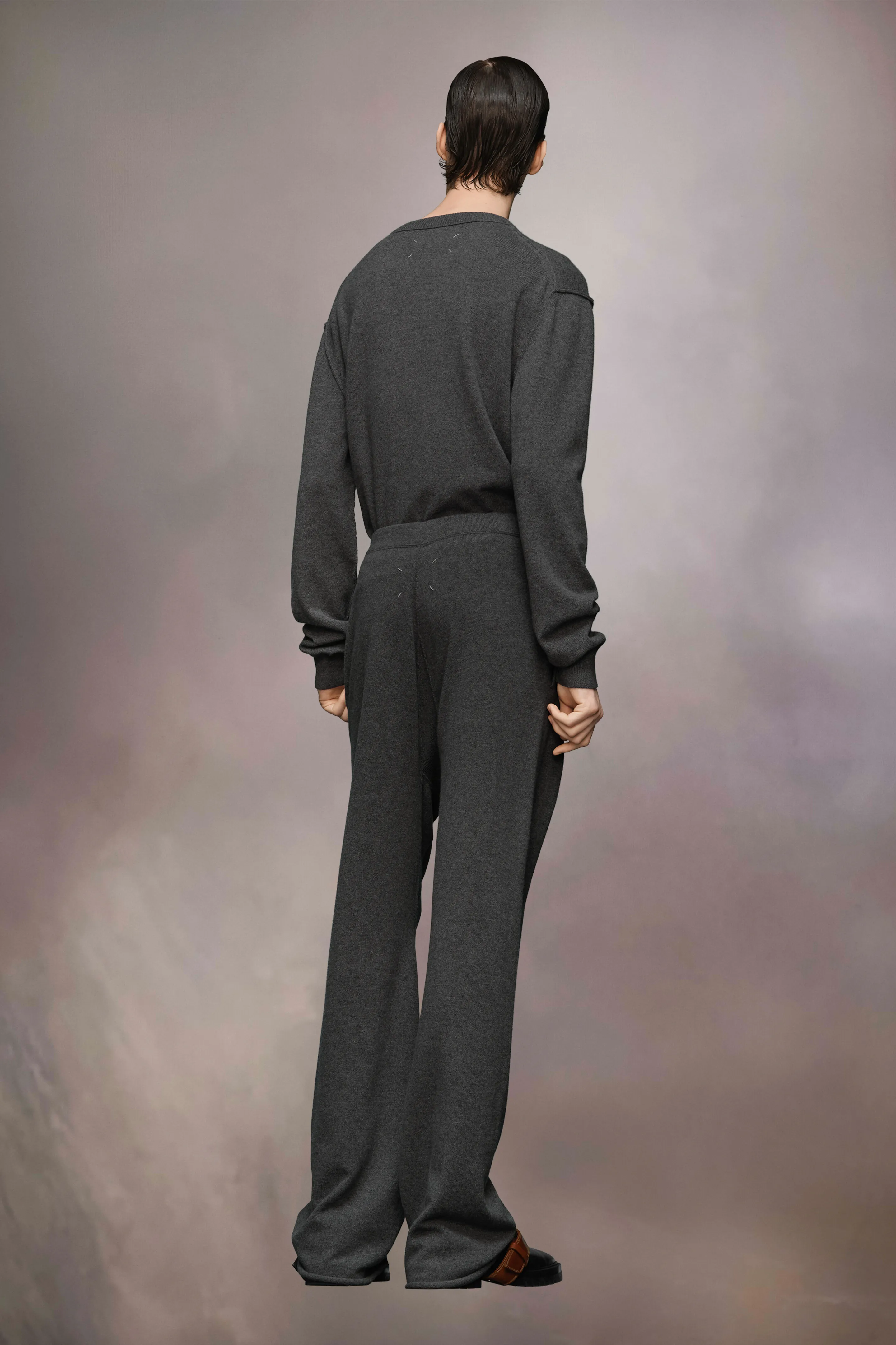 Pantaloni décortiqué in cashmere