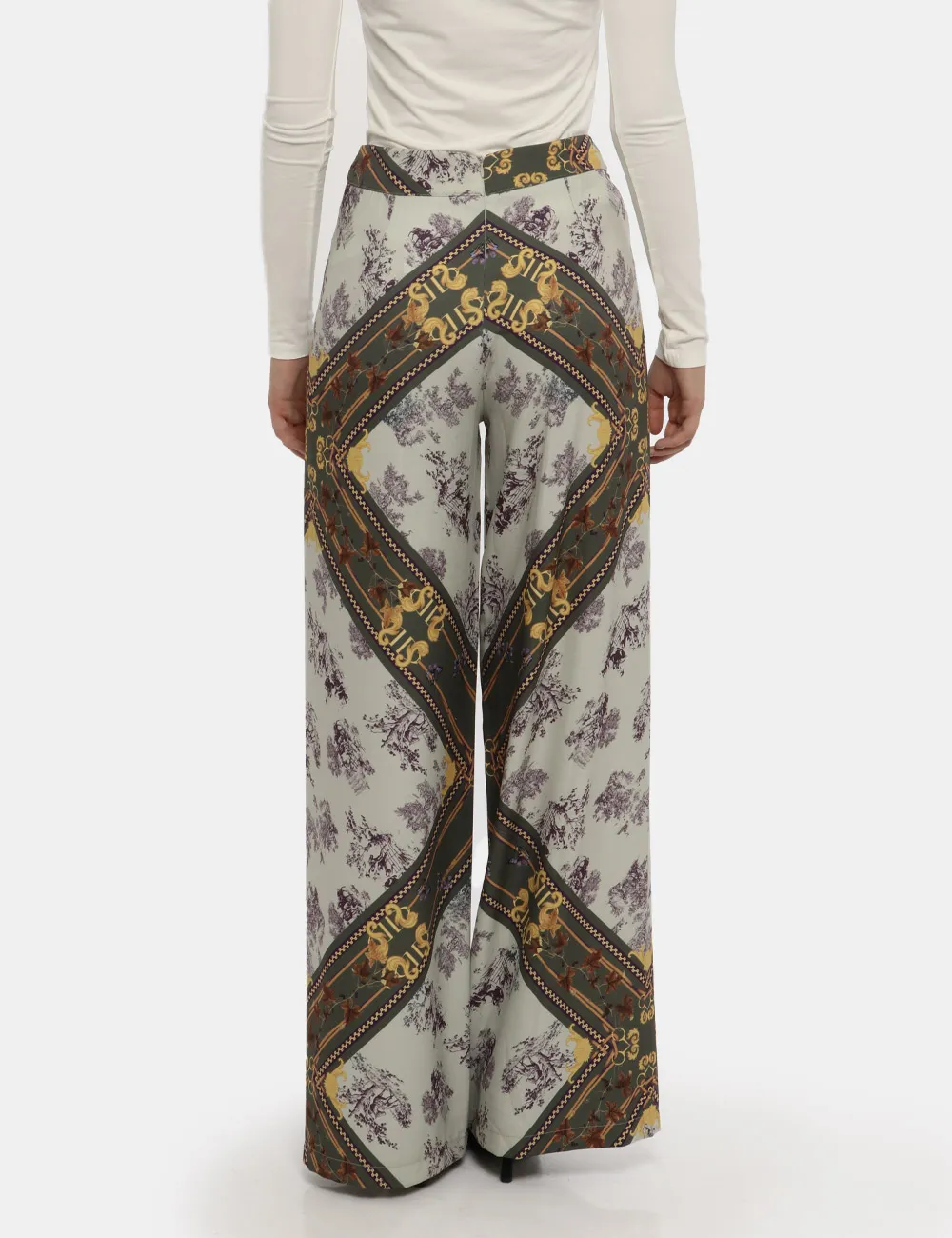 Pantaloni Fracomina fantasia beige/verde