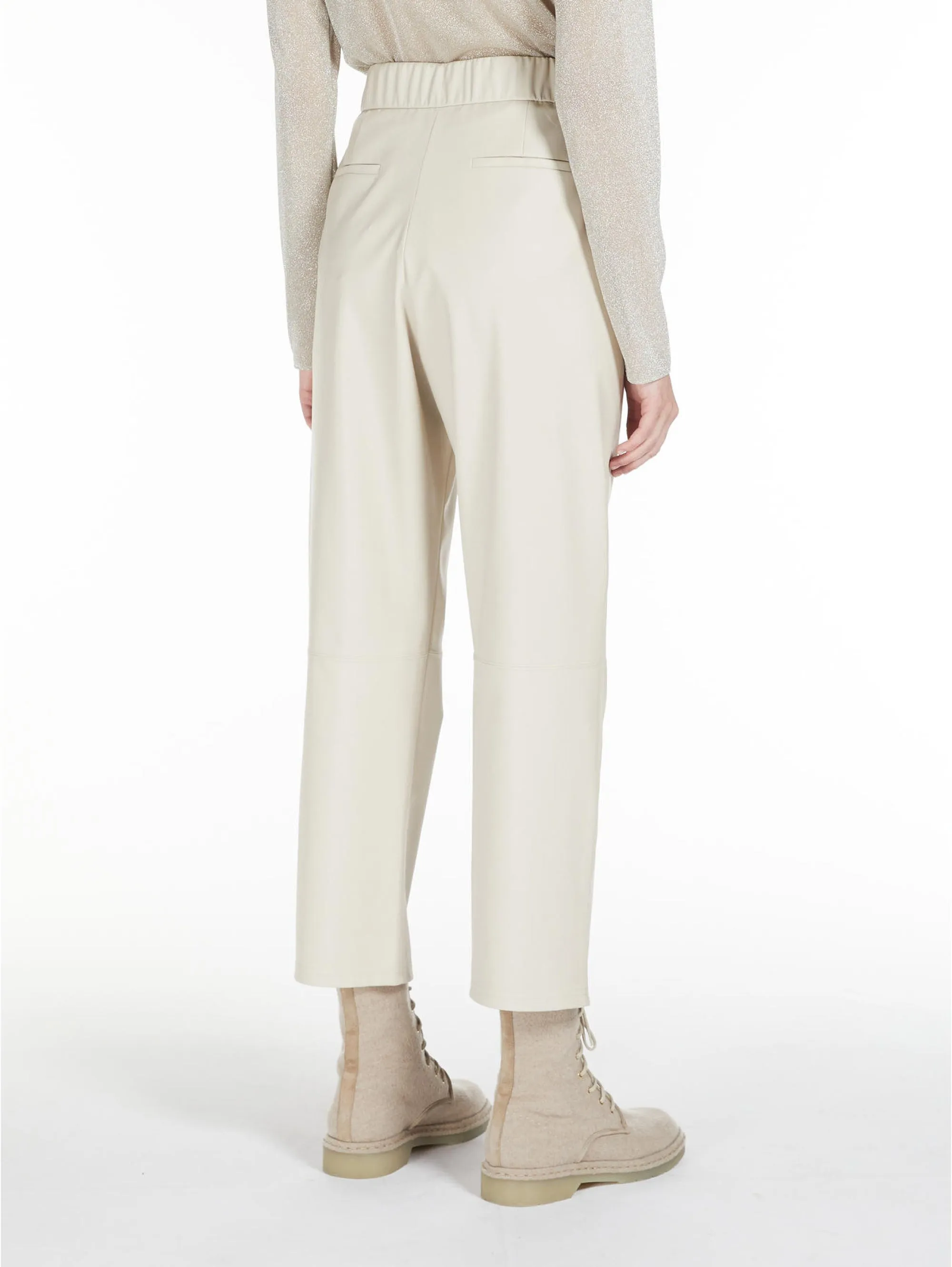 Pantaloni in Ecopelle Avorio