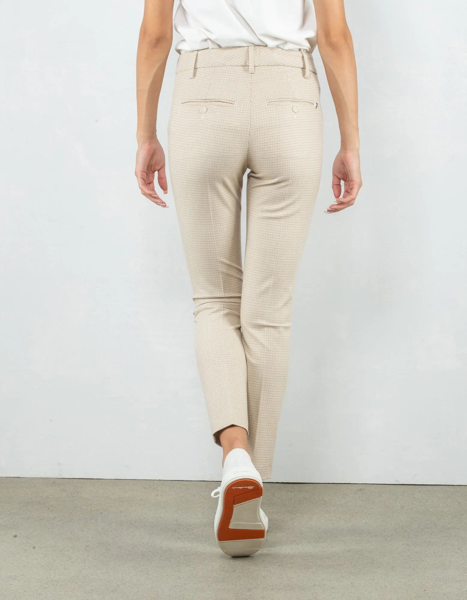Pantaloni in jersey fantasia microquadro