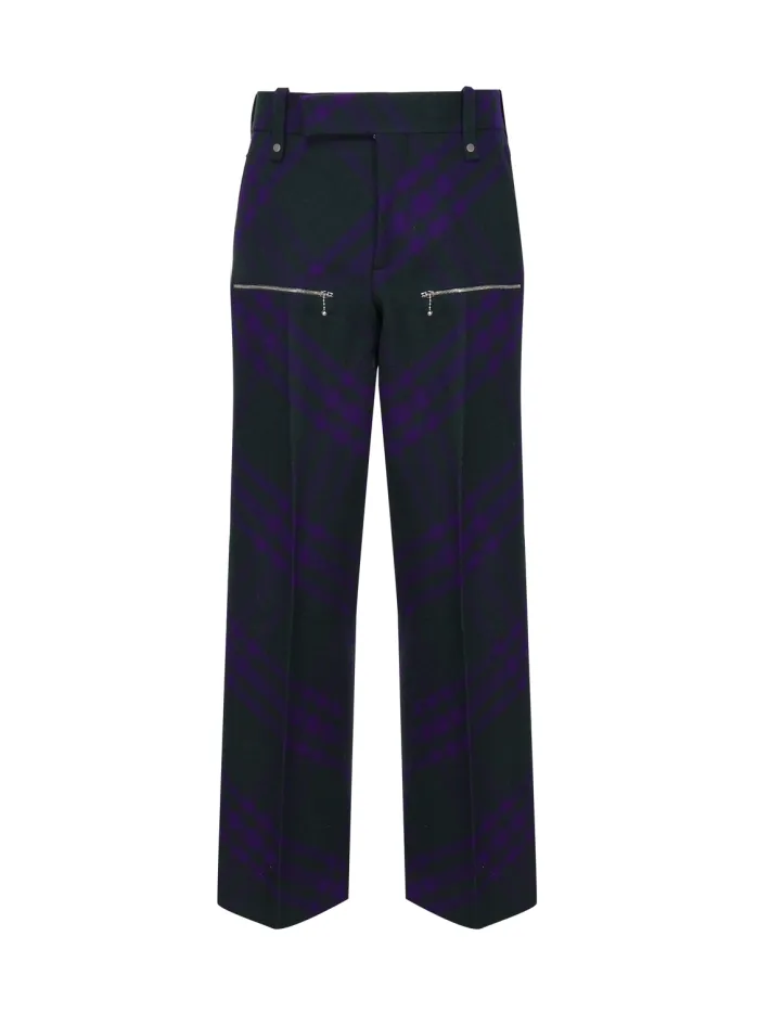 PANTALONI IN LANA CHECK
