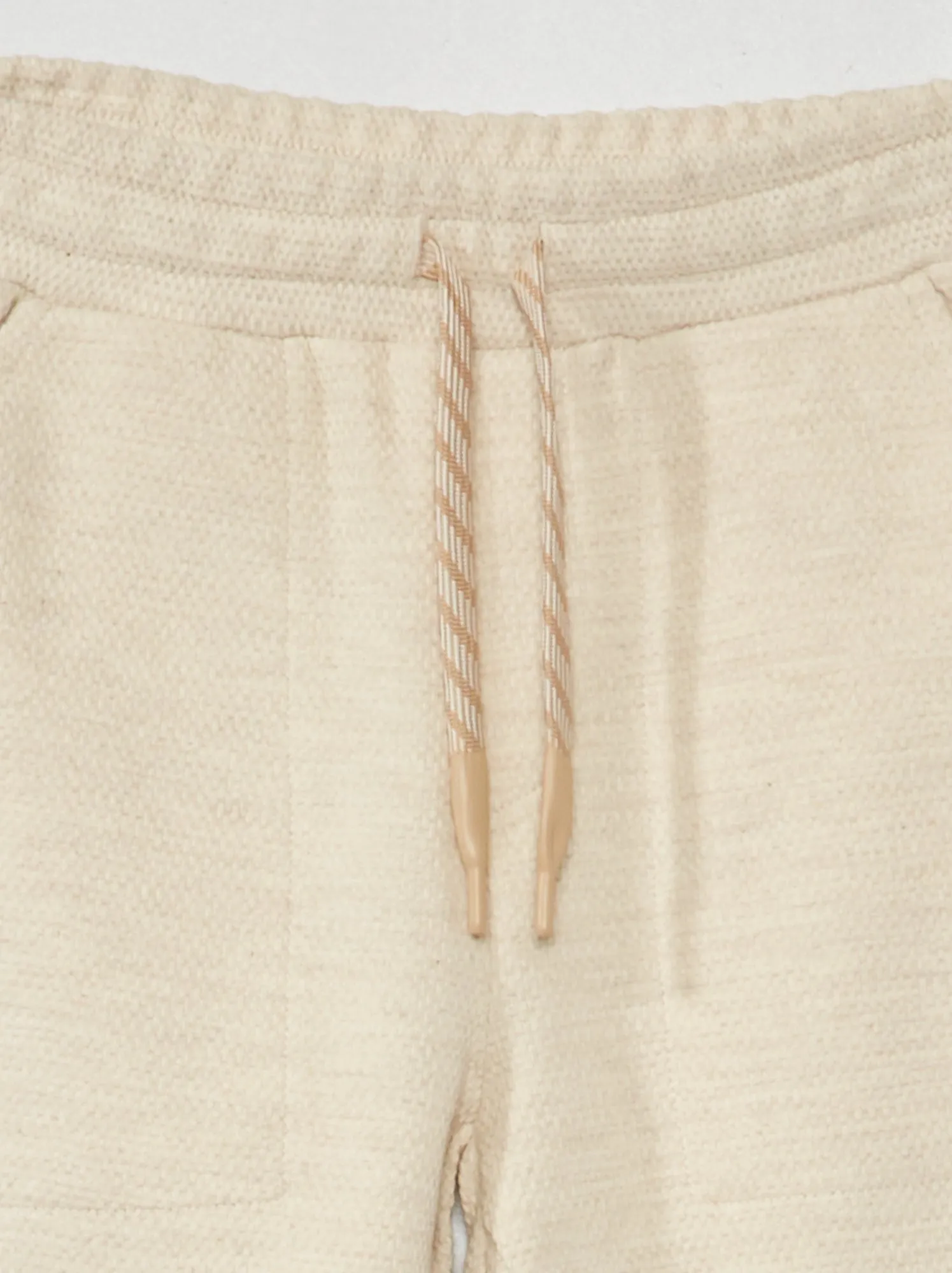 Pantaloni joggers in piqué di cotone - Taglio più aderente - BEIGE