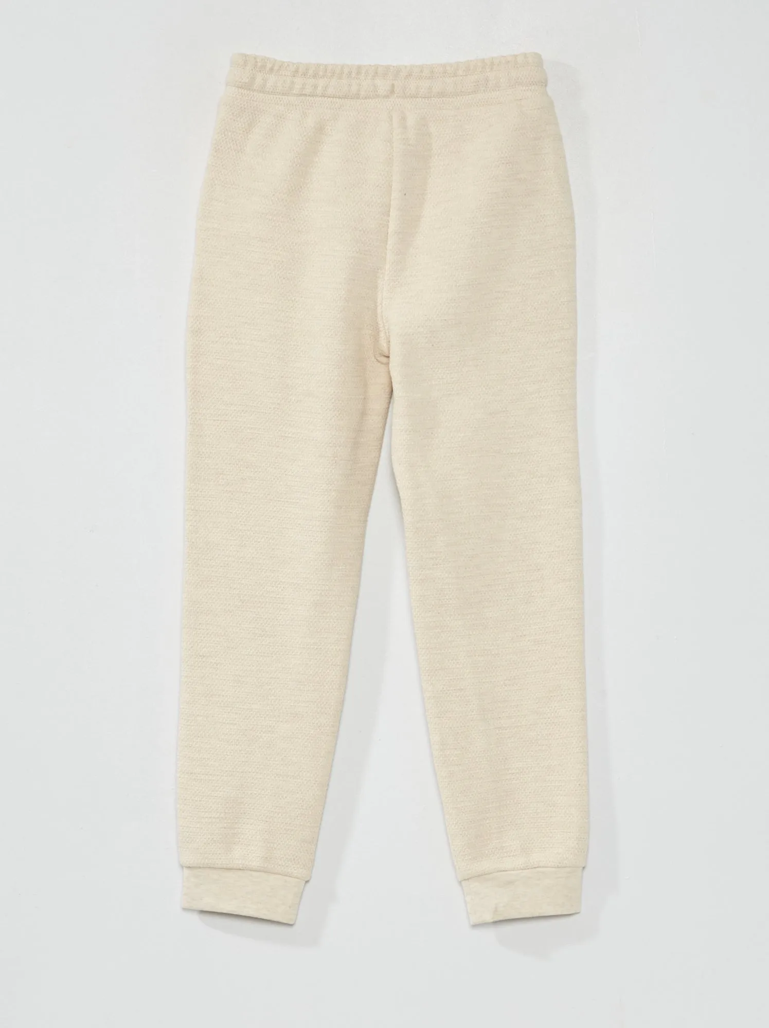Pantaloni joggers in piqué di cotone - Taglio più aderente - BEIGE