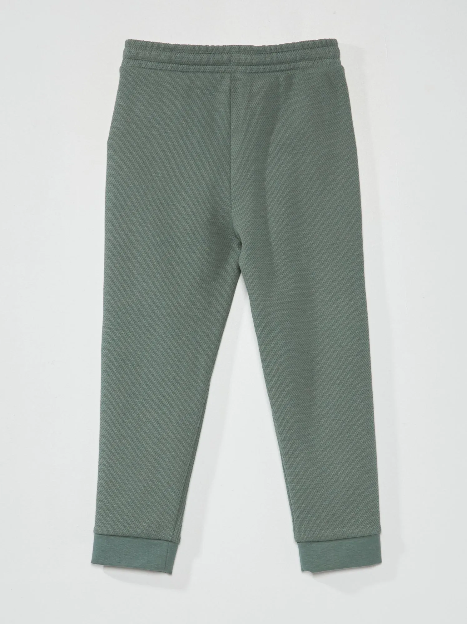 Pantaloni joggers in piqué di cotone - Taglio più aderente - grigio verde
