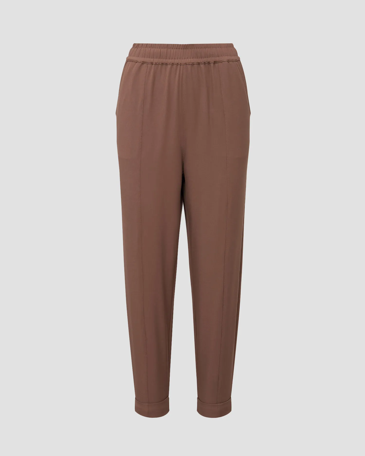 Pantaloni marroni da donna Varley Oakland Turnup Taper Pant 25 var01959-tast
