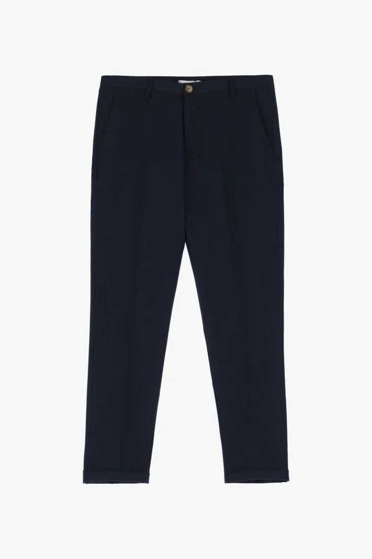 Pantaloni slim-fit monocolour con piega stirata