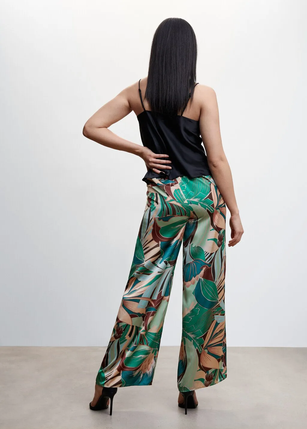 Pantaloni stampa tropicale
