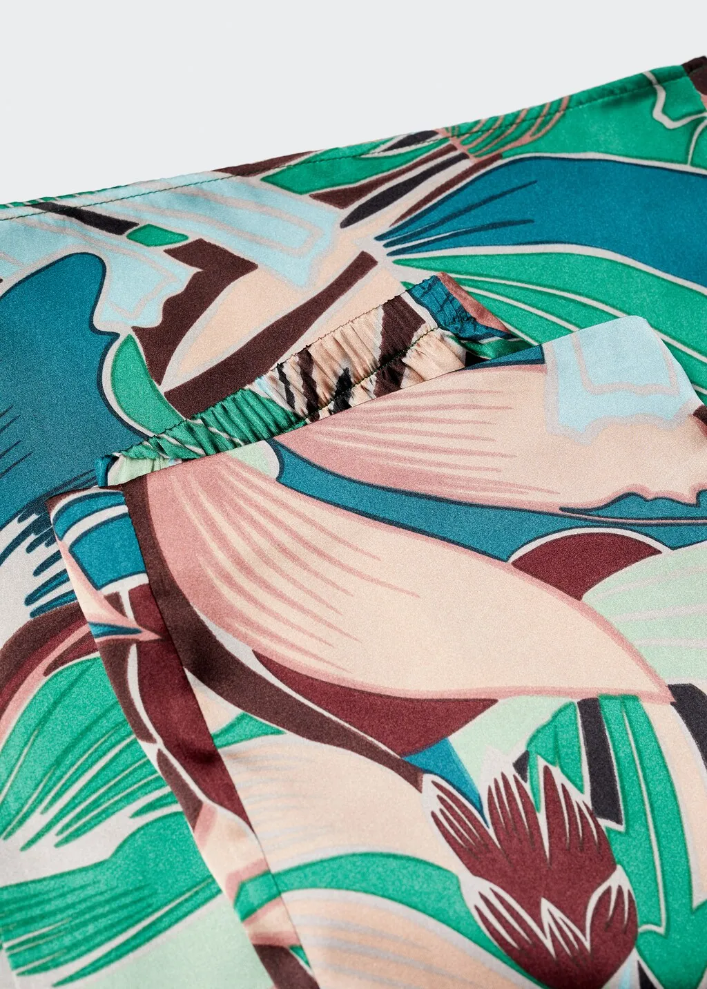 Pantaloni stampa tropicale