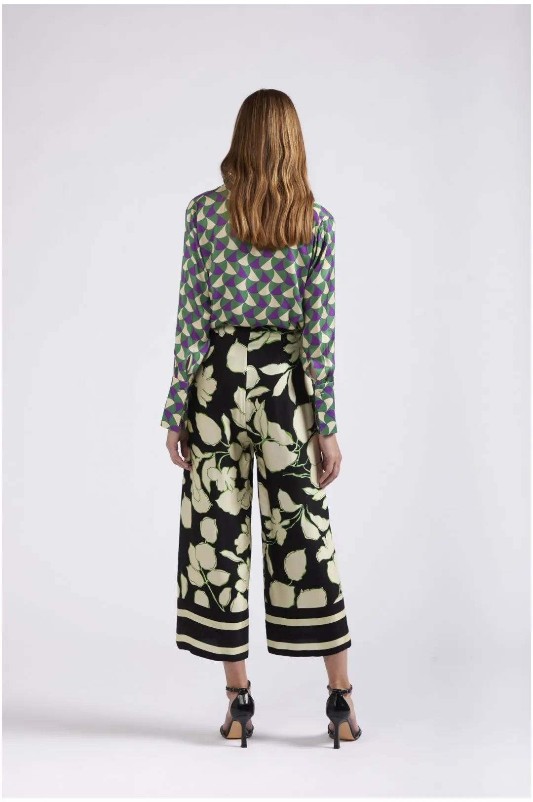 pantaloni tipo culotte stampati maxy fiore nero