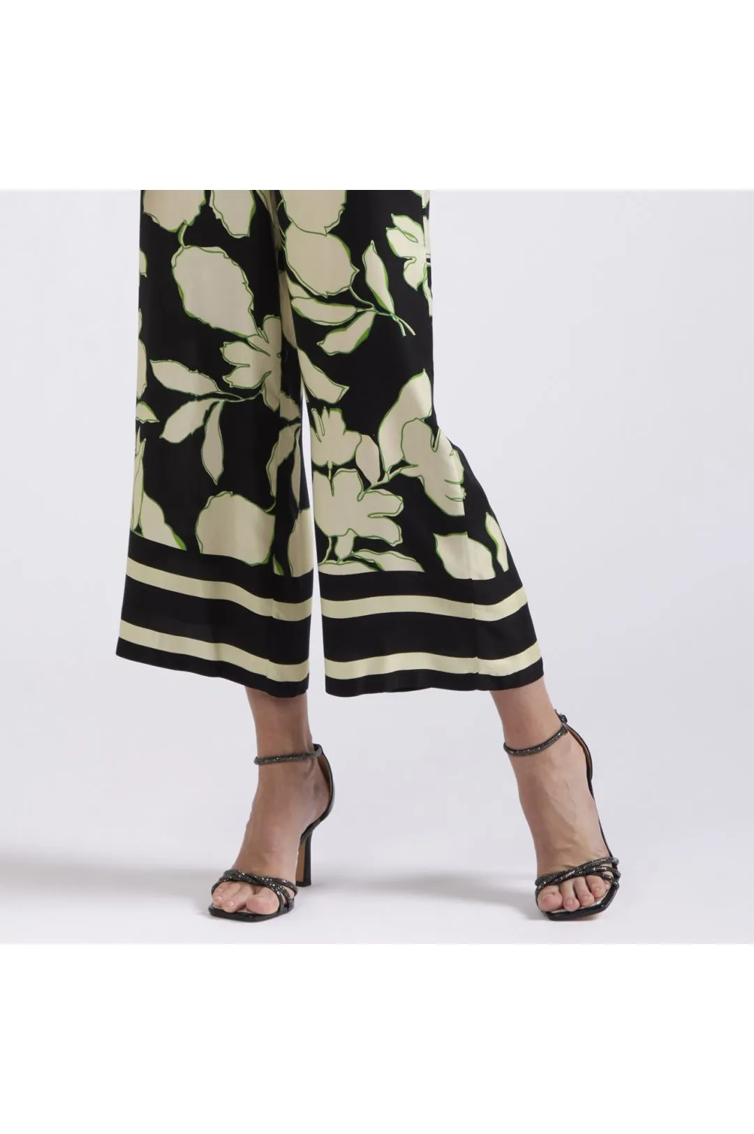 pantaloni tipo culotte stampati maxy fiore nero