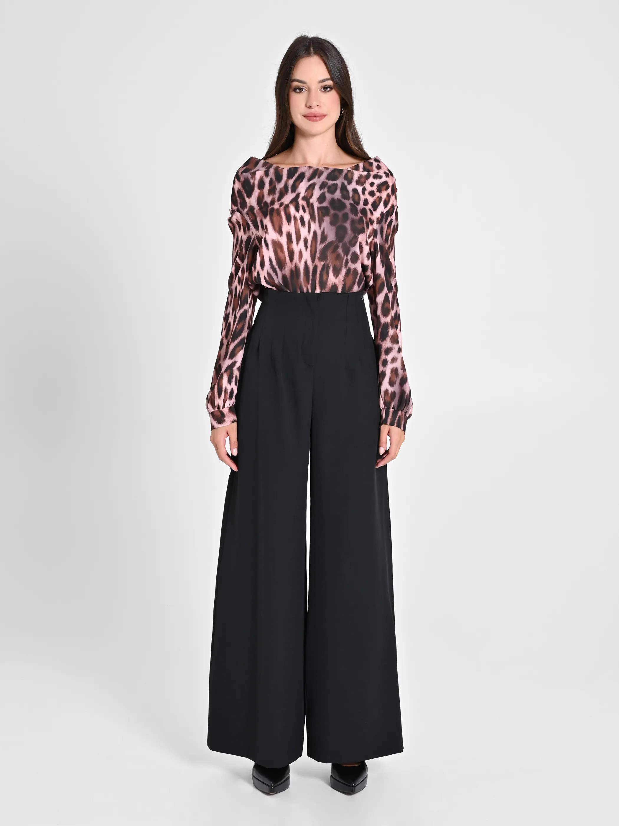      Pantaloni Wide Leg Neri     