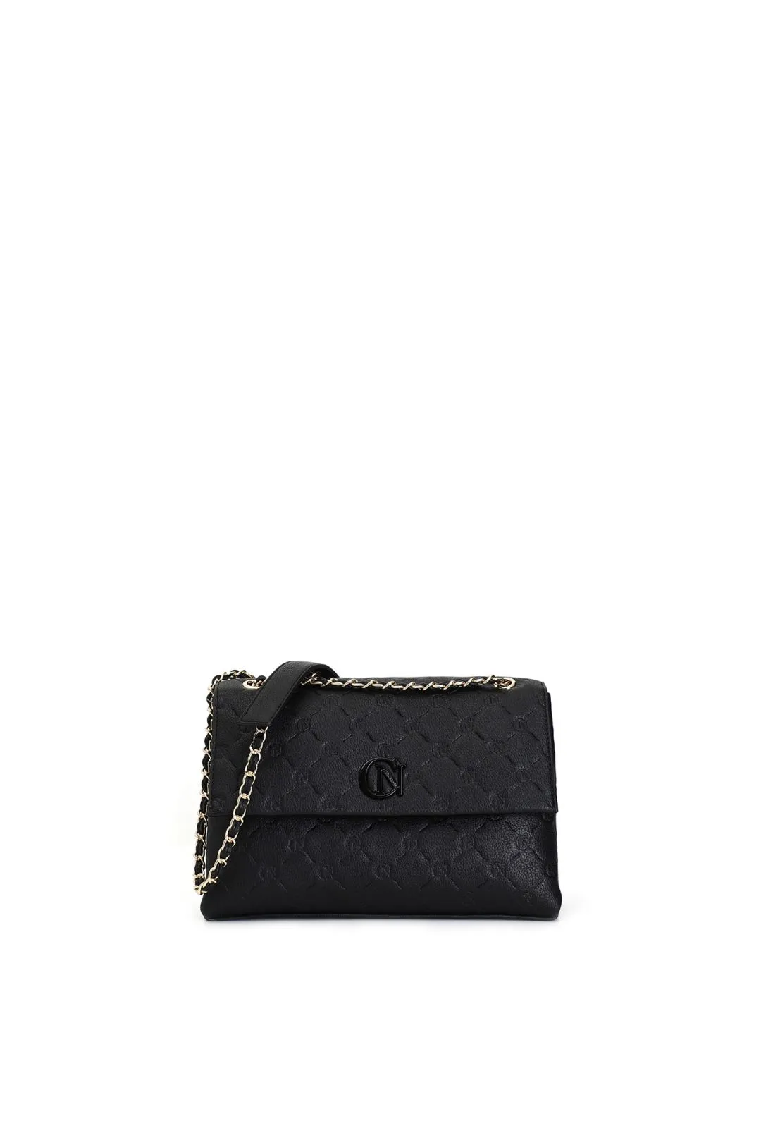 pattina con logo embossed all over nero