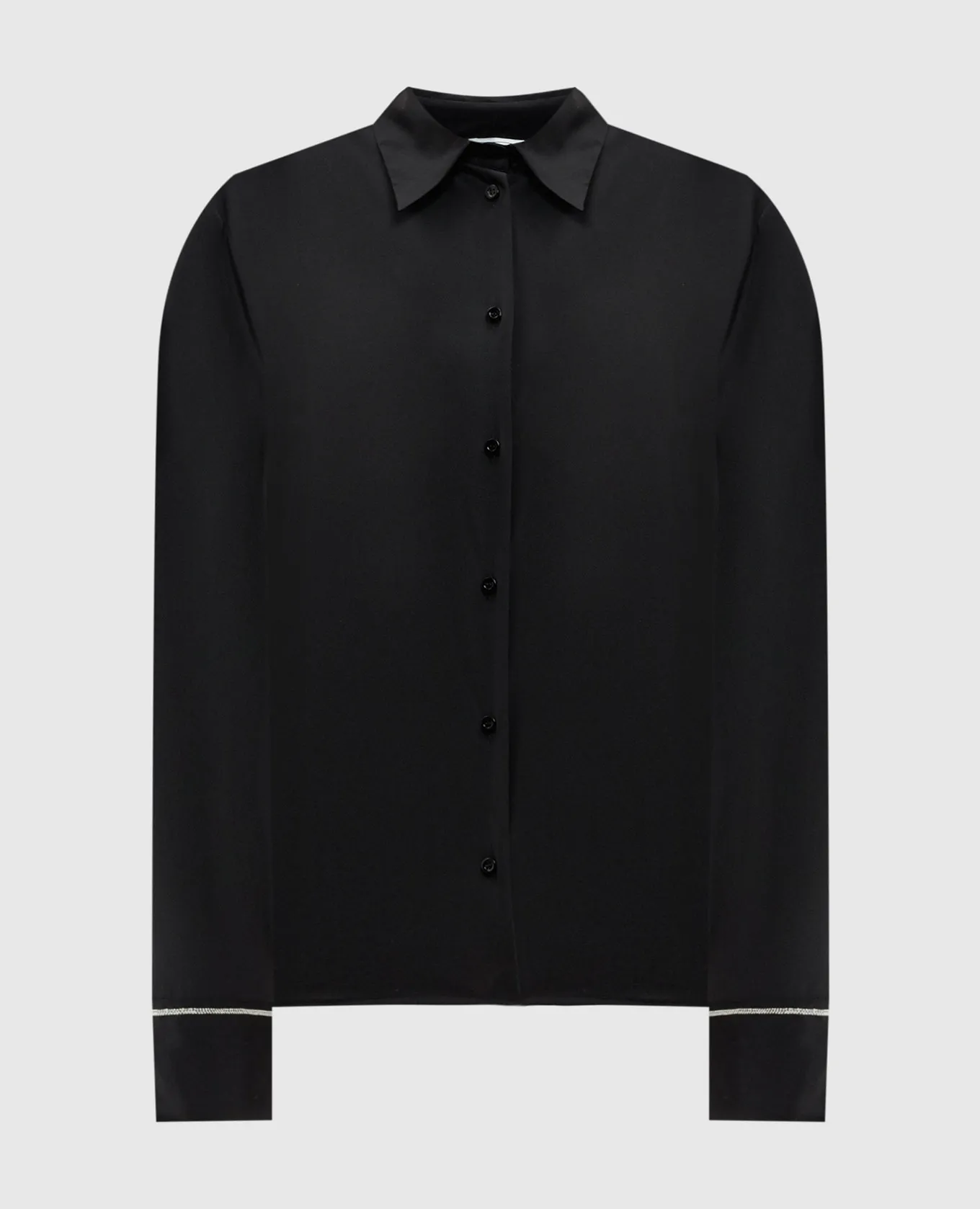 Peserico Blusa in seta nera con catena monil A0656007325