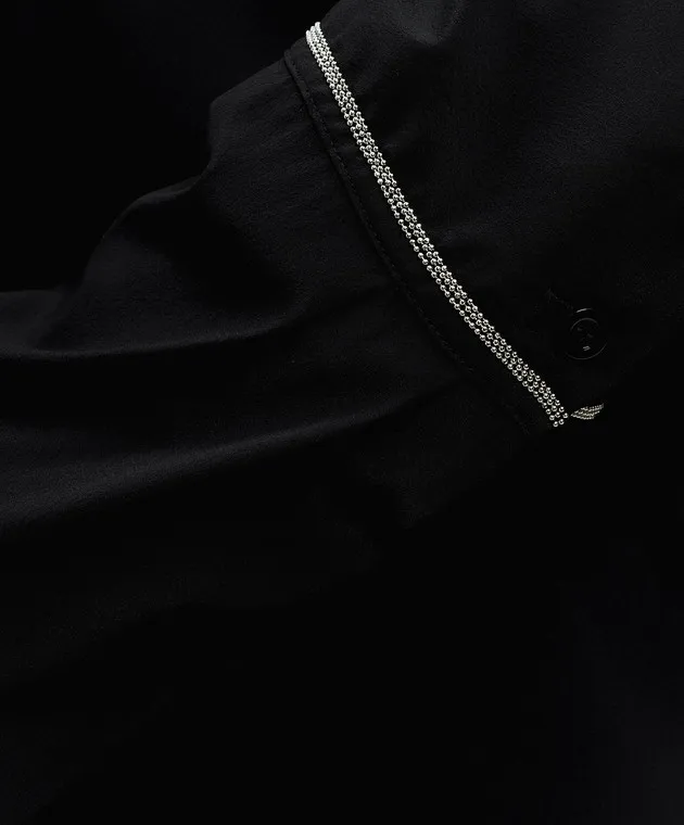 Peserico Blusa in seta nera con catena monil A0656007325